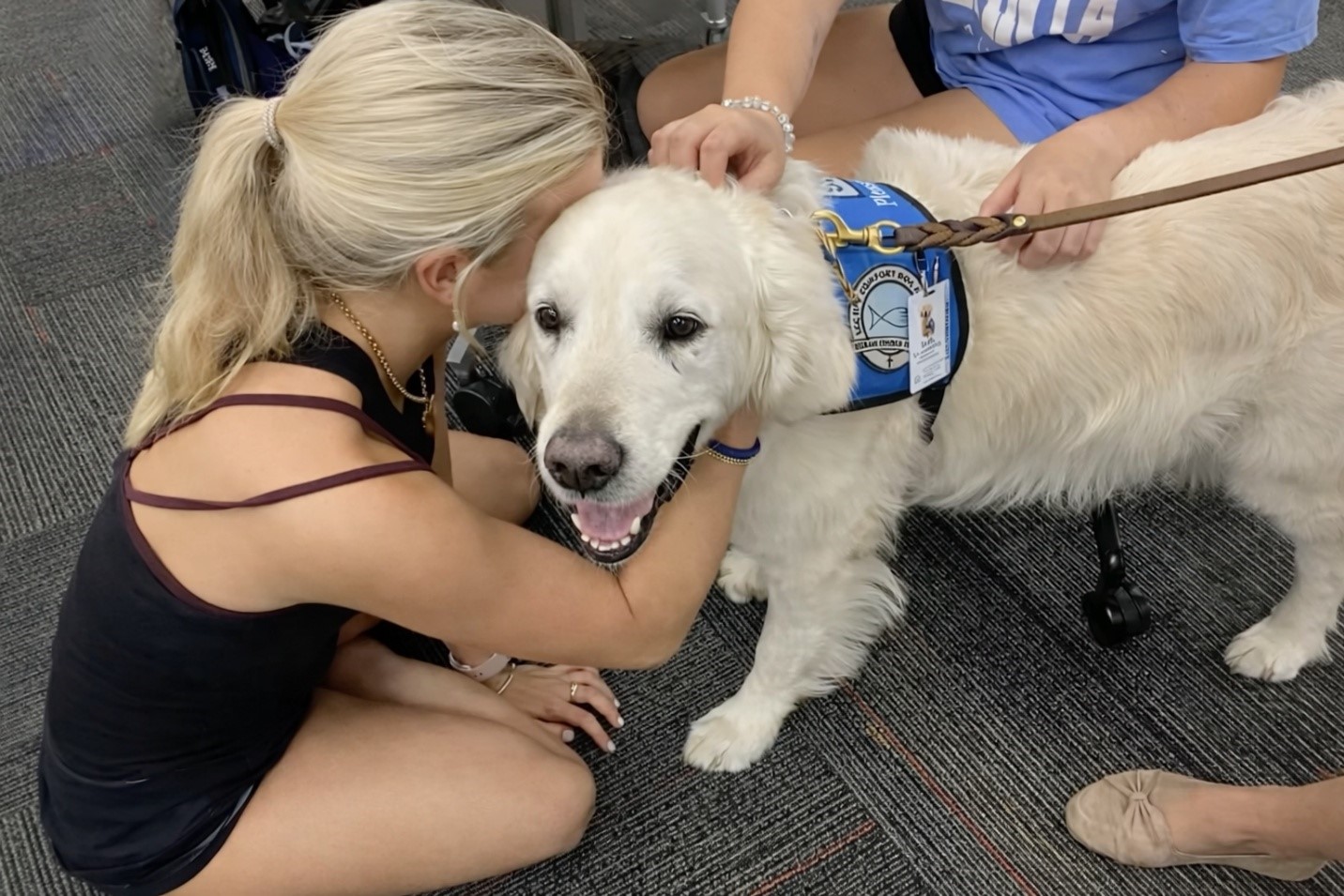 Seth bringing comfort during a visit.